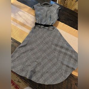 DKNY houndstooth dress with skinny belt